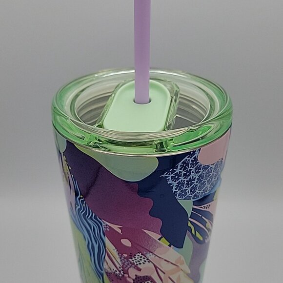 Starbucks 24 oz Cold Tumbler Stainless Double Wall Sip or Straw Lid SPRING Print - Picture 8 of 15
